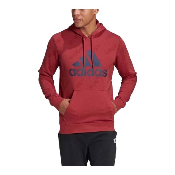 Adidas Climawarm Mens Hoodie Pullover Sweatshirt Athletic Logo Red Size X Large‎ - Picture 1 of 17
